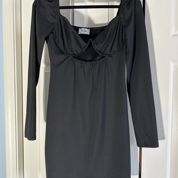My Kim Collection Elegant Black Long Sleeve Dress size small/medium - Picture 1 of 3